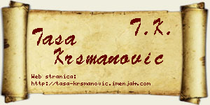Tasa Krsmanović vizit kartica